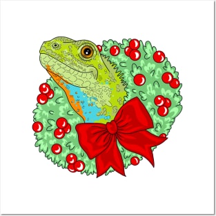 Lizard Be Merry Christmas Posters and Art